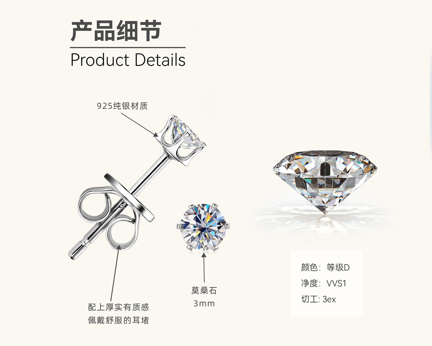 Moissanite Stud Earring Collection