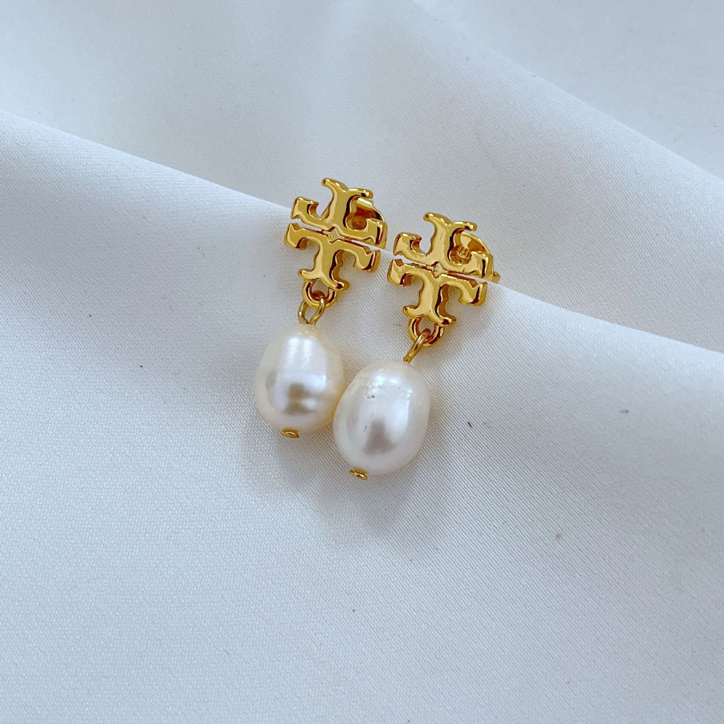 Tory Burch Crystal Pearl Drop Earrings For Women