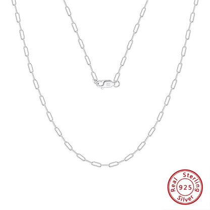 paperclip necklace white gold