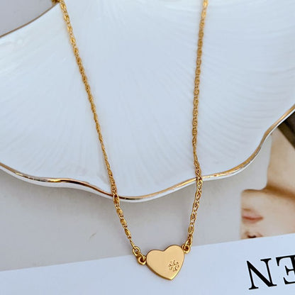 Tory Burch Matte Heart Pendant Metal Necklace for Women