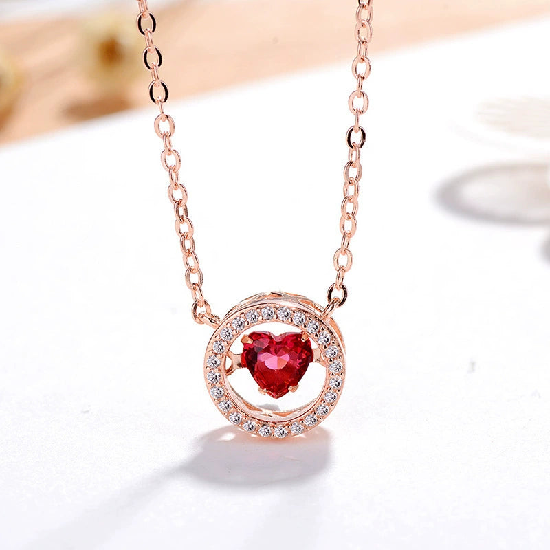 Romantic Aesthetic Recycled Sterling Silver Dancing Heart Necklace