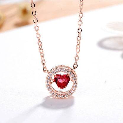 Romantic Aesthetic Recycled Sterling Silver Dancing Heart Necklace