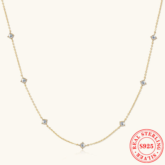 Sparkling Moissanite Dot Necklace