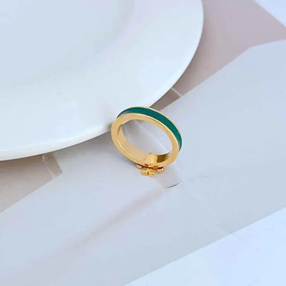 Tory Burch Narrow-Bezel Enamel Ring - JIMMY JEWELRY 01