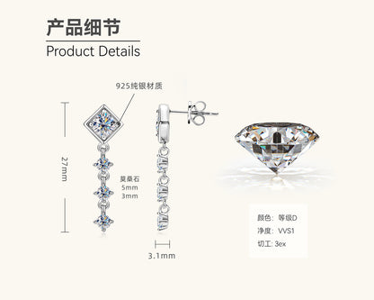 Moissanite Kite and Drop Earrings