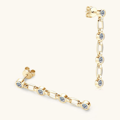 Moissanite Linked Drop Earrings