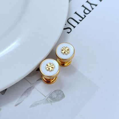 Tory Burch Kira Enamel Coin Stud Earrings