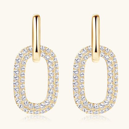 Moissanite Rectangular Hoop Earrings