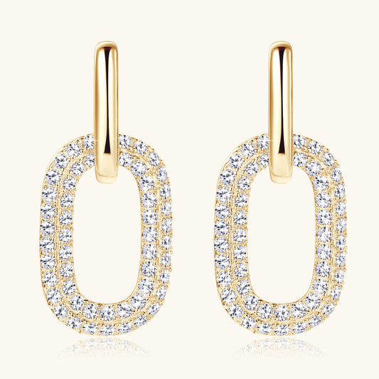Moissanite Rectangular Hoop Earrings