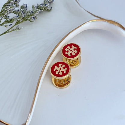 Tory Burch Enamel Rhinestone Reversible Earrings