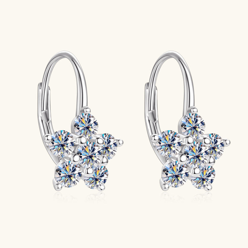 Moissanite Flower Earrings