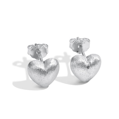 love heart stud earrings