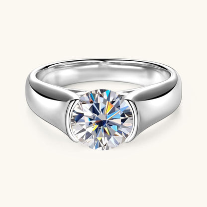 Silver Moissanite Anniversary Ring