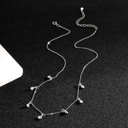 S925 Sterling Silver Geometric Teardrop Zircon Necklace Pendant - JIMMY JEWELRY 01