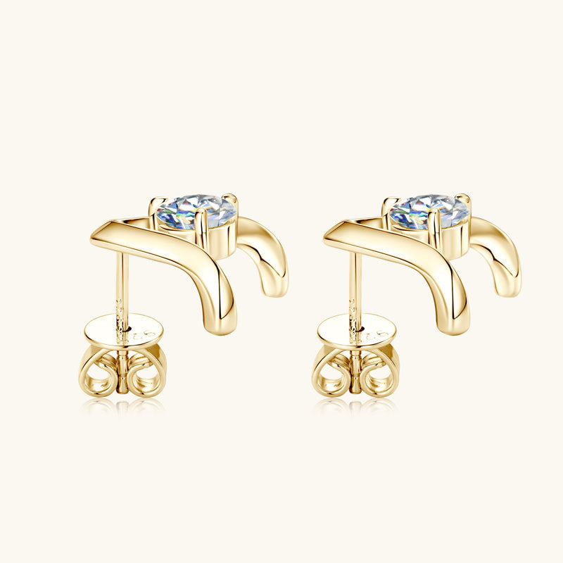 Moissanite V Stud Earrings