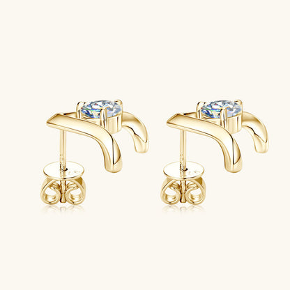Moissanite V Stud Earrings