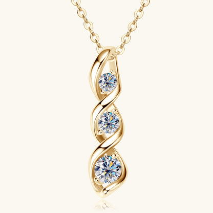 Twisted Moissanite Pendant Necklace