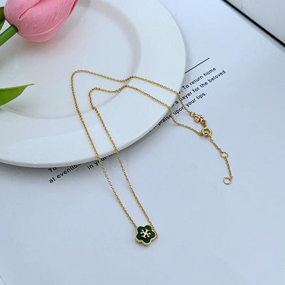 Tory Burch Enamel Floral Metal Pendant Necklace