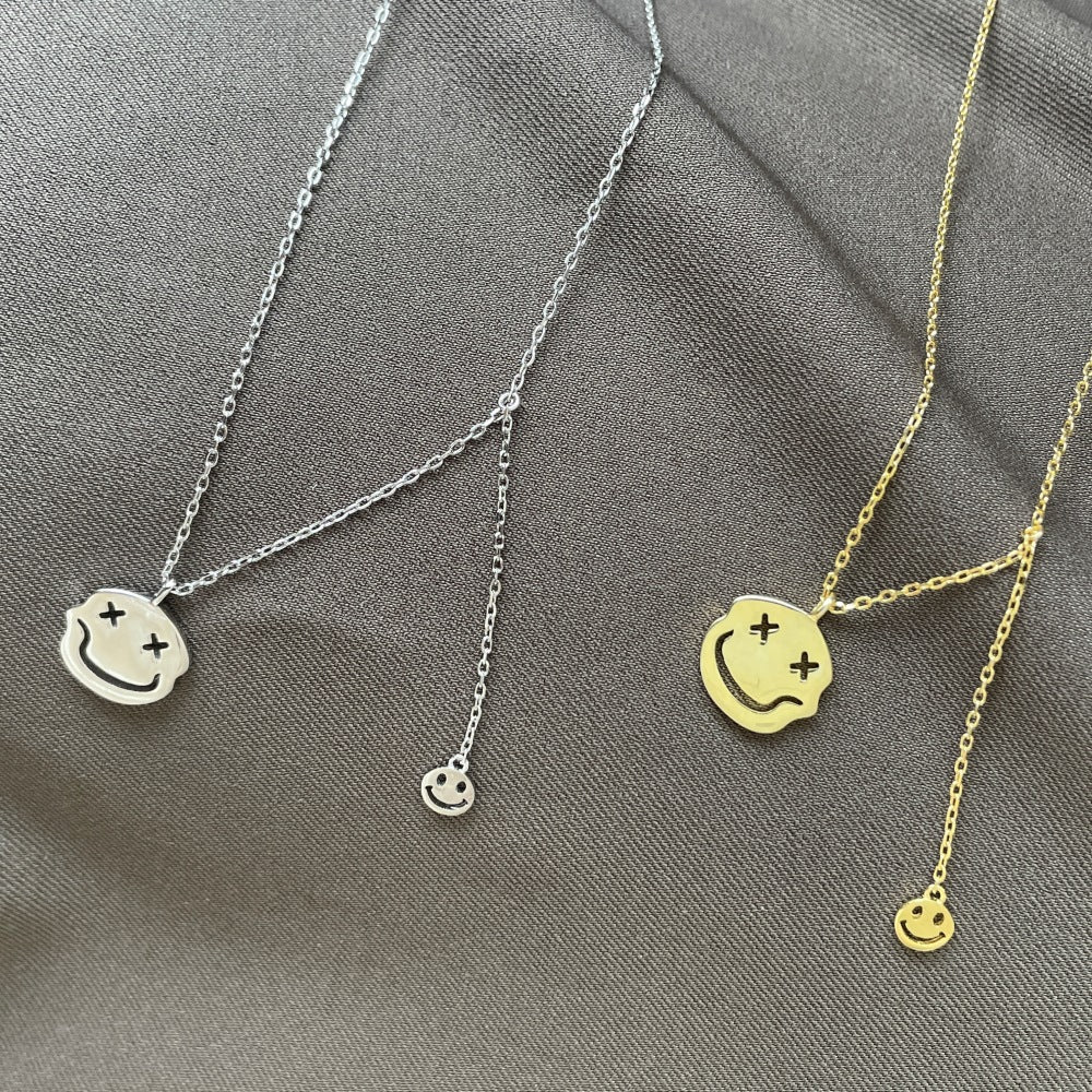 Happy Smiley Face Pendant Necklaces Women