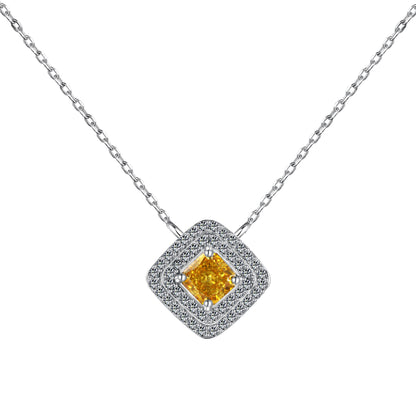 Decoration Square 8A Zirconia Pendant Necklace