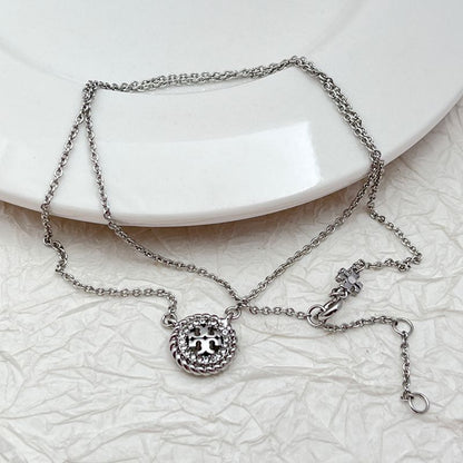 Tory Burch Round Openwork Rhinestone Fashion Necklace