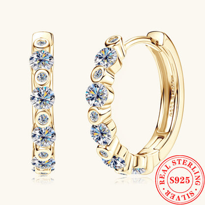 Two-Size Moissanite Hoop Earrings