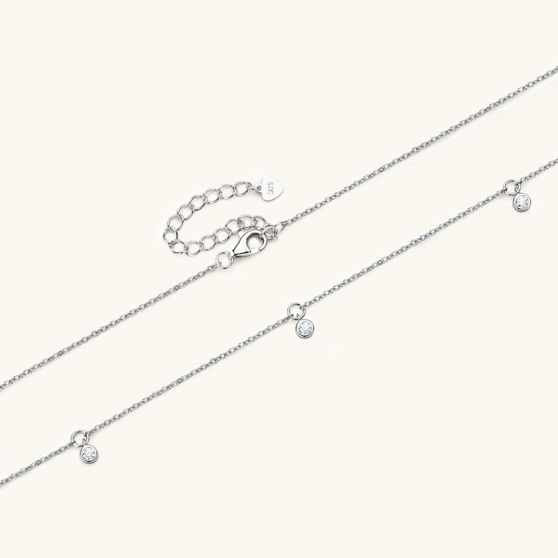 Sparkling Moissanite Dot Necklace