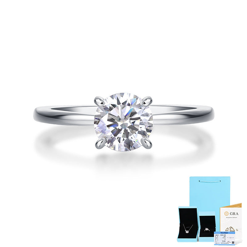 3 carat engagement ring round cut moissanite