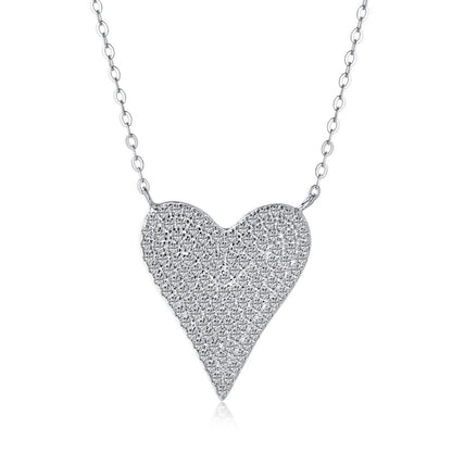 925 Sterling Sliver Heart Tennis Necklaces