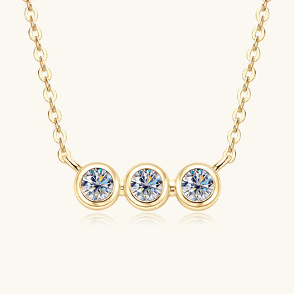 Three-Stone Moissanite Pendant Necklace