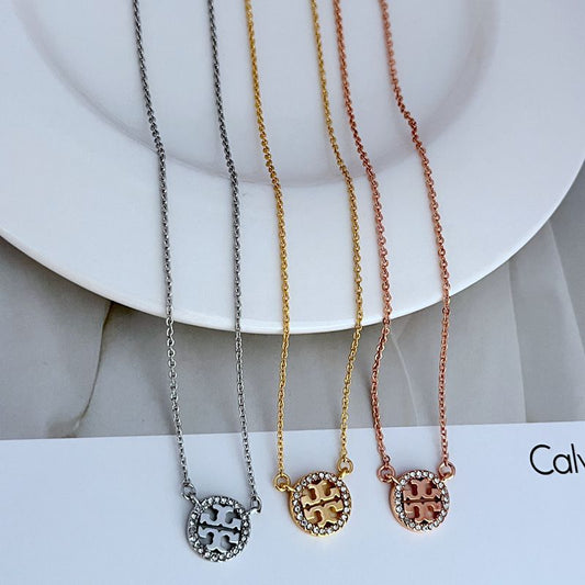 Tory Burch Diamond-Studded Openwork Necklace