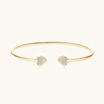 Moissanite Heart Bangle Bracelet