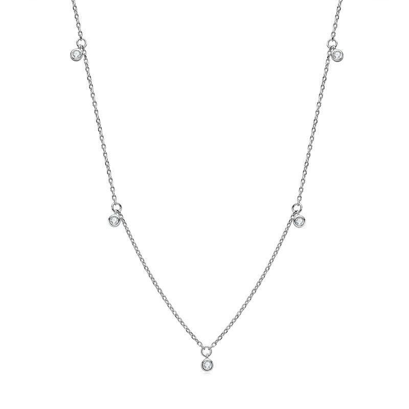 Sparkling Moissanite Dot Necklace