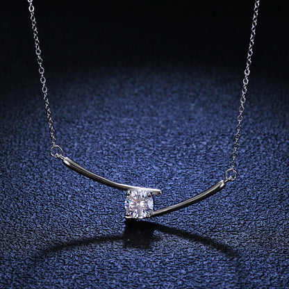 S925 Sterling Silver Intertwined Lightning Moissanite Necklace
