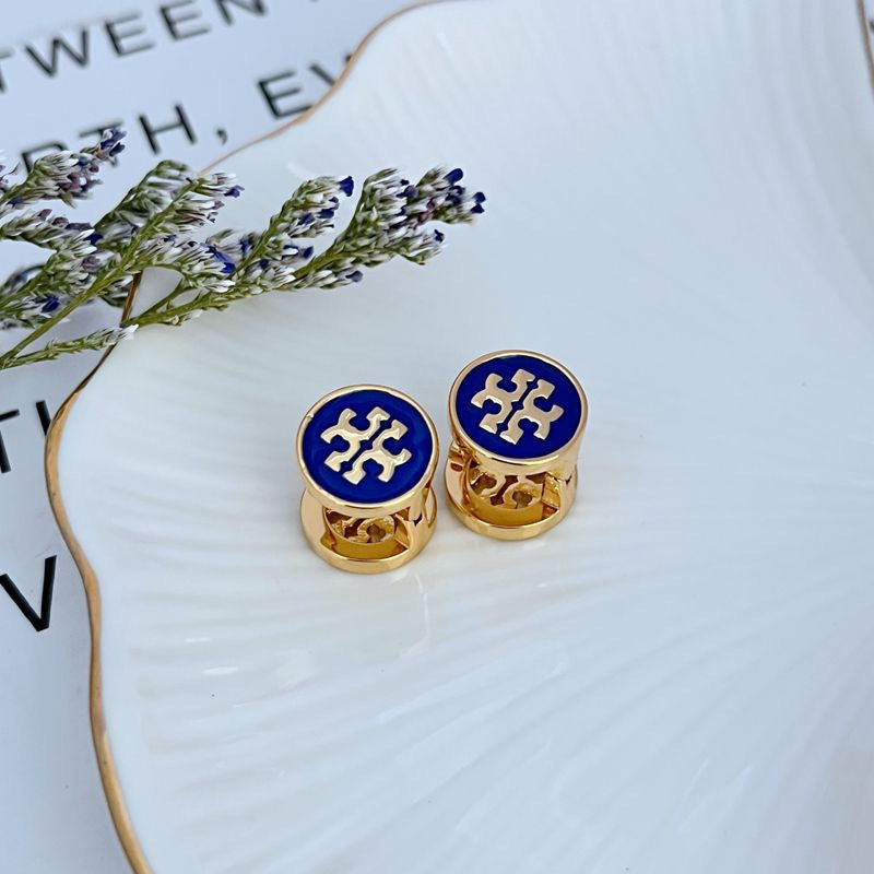 Tory Burch Enamel Rhinestone Reversible Earrings