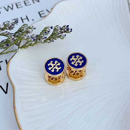 Tory Burch Enamel Rhinestone Reversible Earrings
