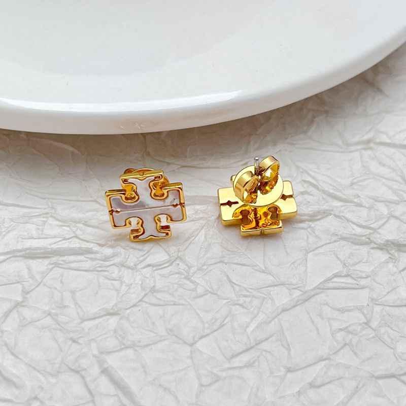 Tory Burch Natural Shell Logo Earrings - JIMMY JEWELRY 01