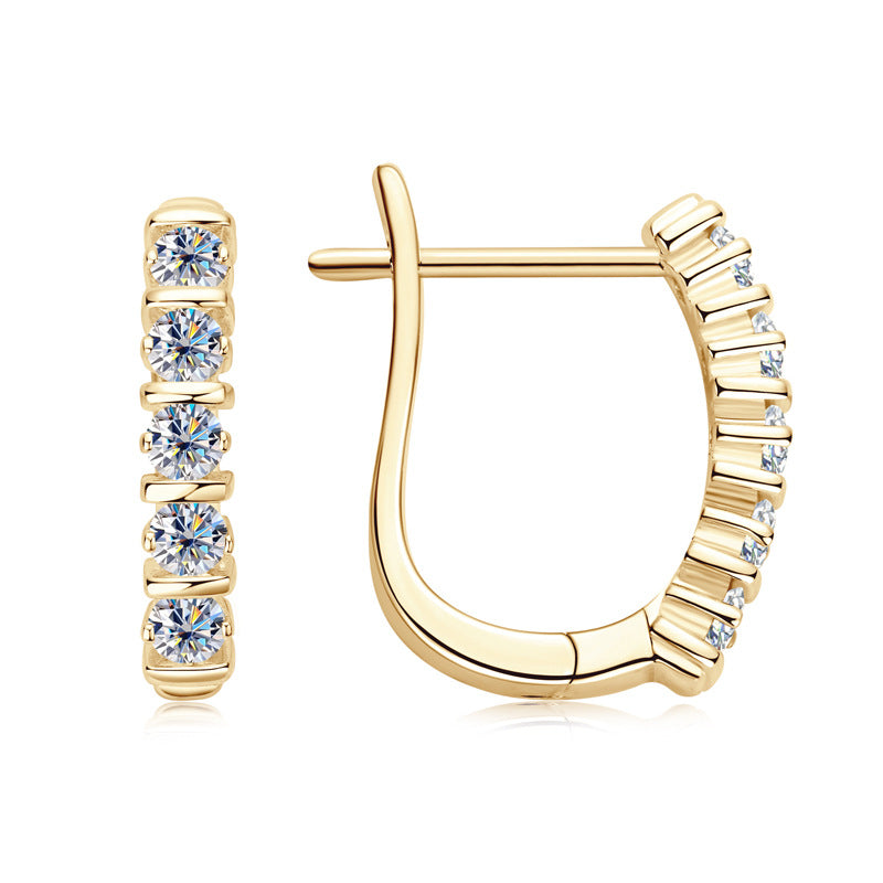 Moissanite Huggie Hoop Earrings