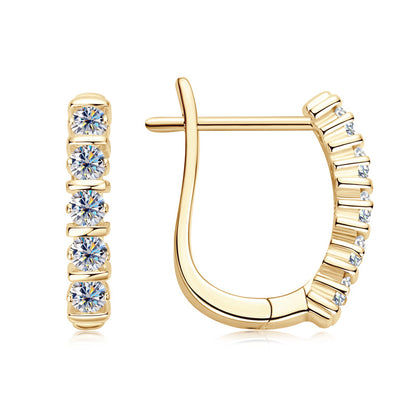 Moissanite Huggie Hoop Earrings