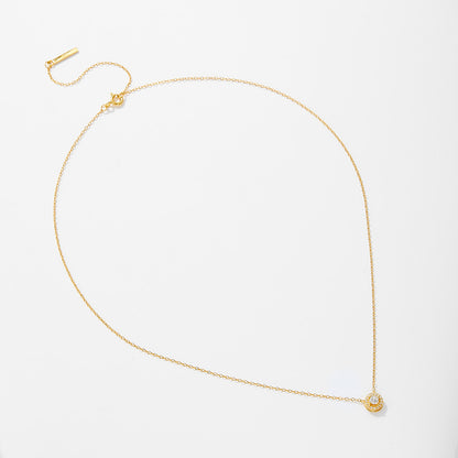 925Silver Sparkling Round Teardrop Pear Shaped Zircon Pendant Necklace