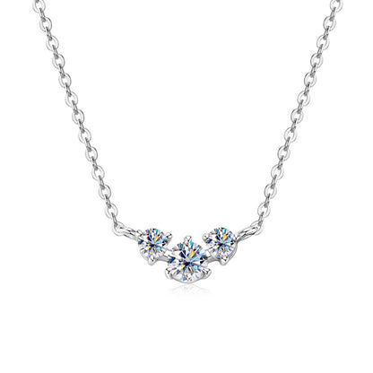 Three Stone Moissanite Necklace