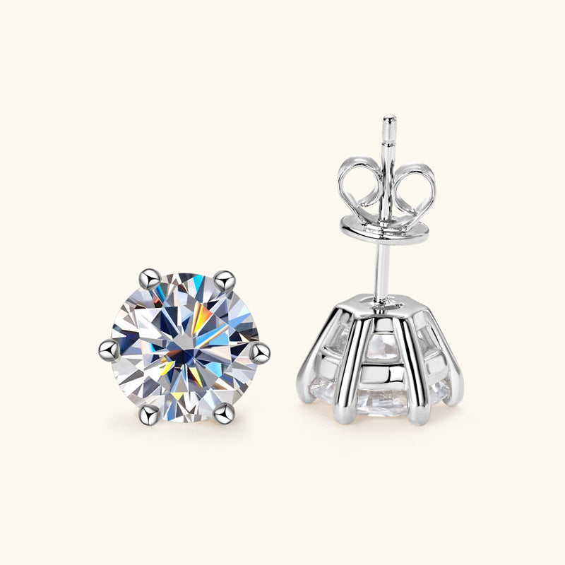 Moissanite Stud Earrings (0.5ct, 1ct, or 2ct)