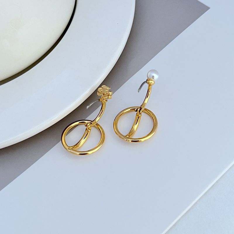 Tory Burch Gold-Tone Asymmetrical Metal Earrings
