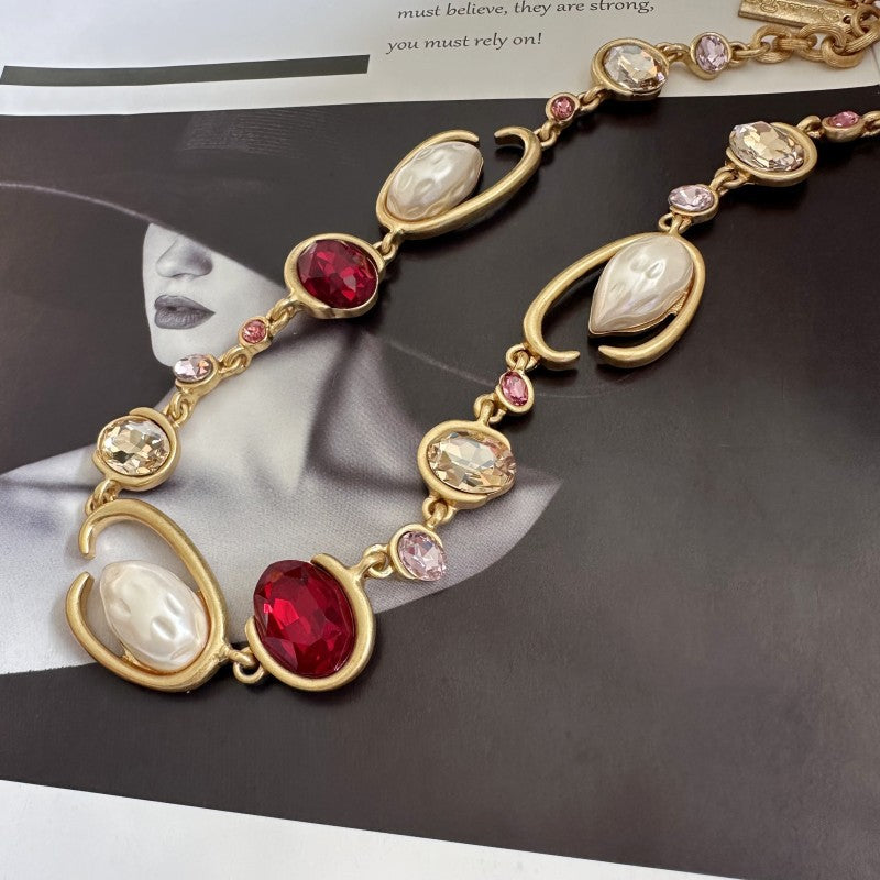 Oscar de la Renta O-Ring Glass Pearl Necklace women