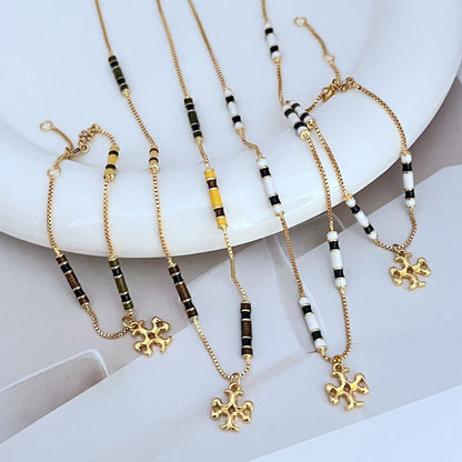 Tory Burch Vintage Enamel Logo Pendant Necklace/Bracelet
