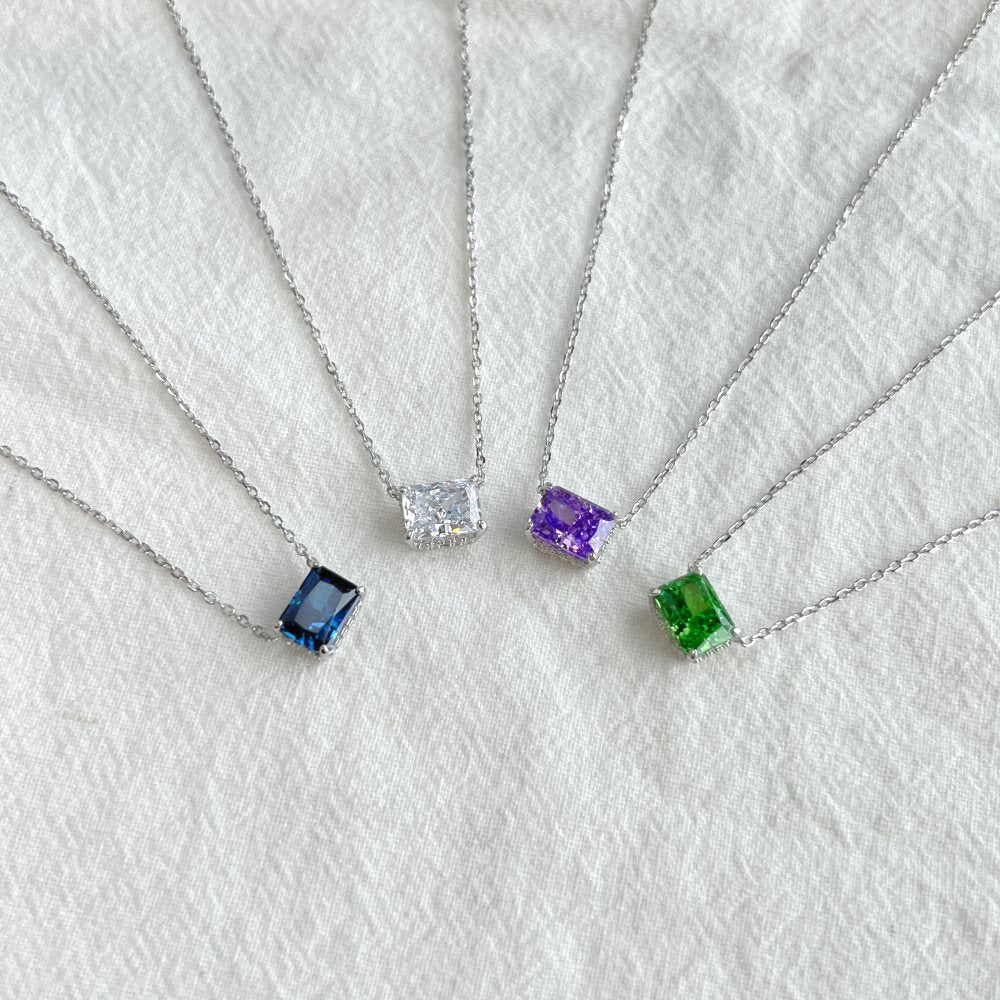 Rectangle Colorful Pendant Necklace for Women