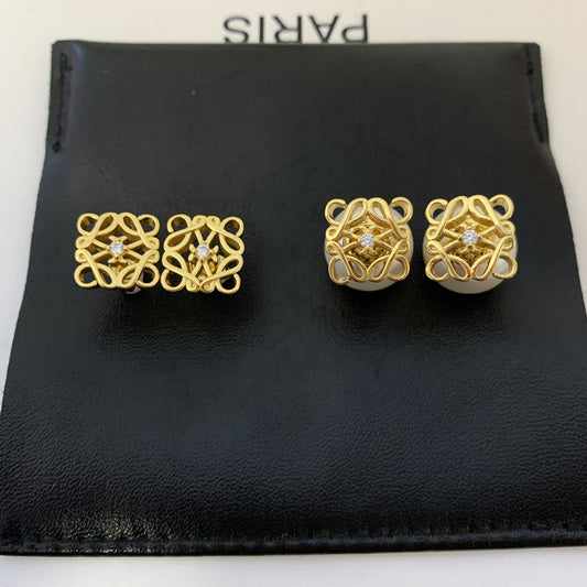 LOEWE Square Hollow High-end Pattern Earrings