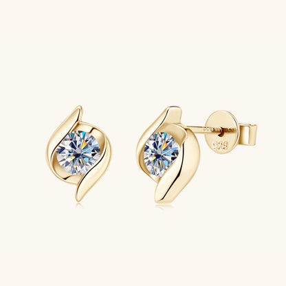 Moissanite Swirl Stud Earrings