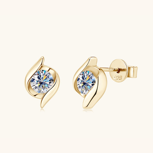 Moissanite Swirl Stud Earrings