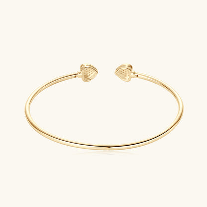 Moissanite Heart Bangle Bracelet